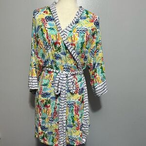 Echo Sleepwear tropical print lightweight robe size XL